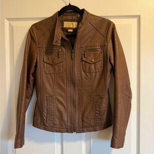 Michael Kors Brown Leather Jacket